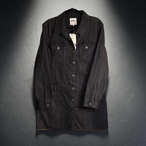 Zara Women's Black Denim Mini Dress